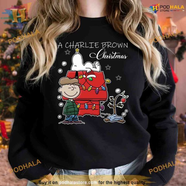 Charlie Brown and Snoopy Retro Christmas Sweatshirt, Funny Xmas Gift