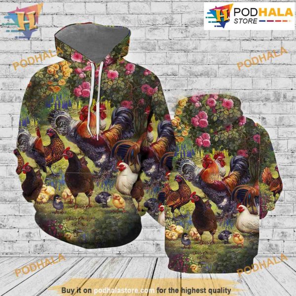 Chicken 3D Funny Christmas Hoodie, Funny Xmas Gifts