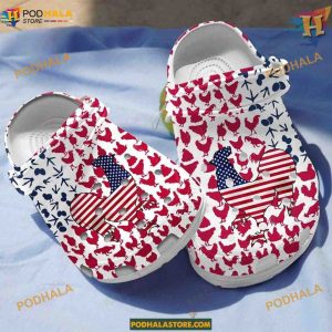 Chicken American Flag Crocs Patriotic Classic Clogs, Funny Adult Gifts