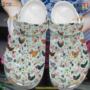 Chicken Breeds White Sole Crocs, Stylish Classic Clog Shoes