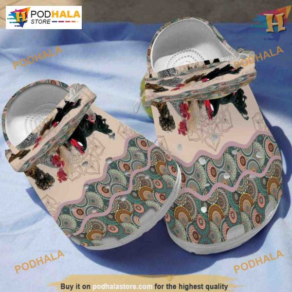 Chicken & Christmas Pattern Crocs, Ideal for Chicken Enthusiasts, Festive Design