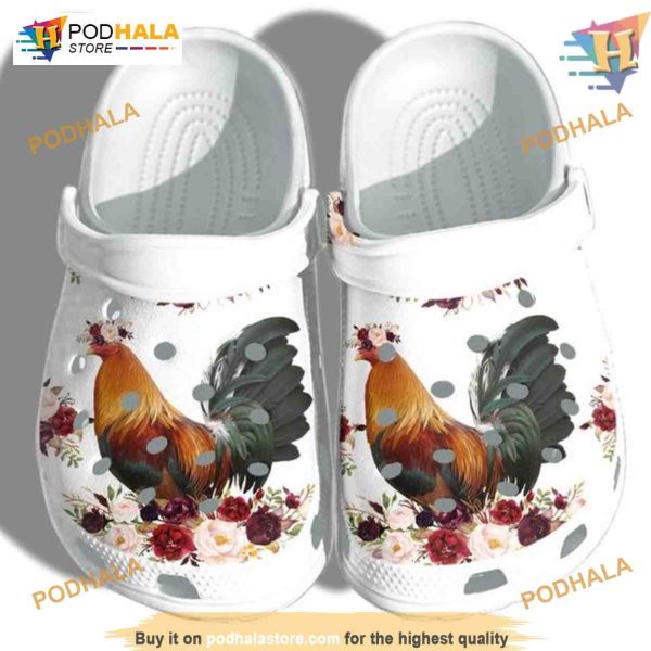 Chicken Flower Cute Crocs Shoes, Ideal Christmas Gift for Farm Loves Chicken