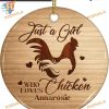 Chicken Girl Christmas Tree Decor, Family Name Ornaments