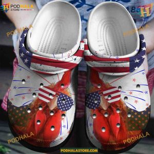 Chicken Glasses American Flag Crocs, Trending Gifts for Patriotic Fans