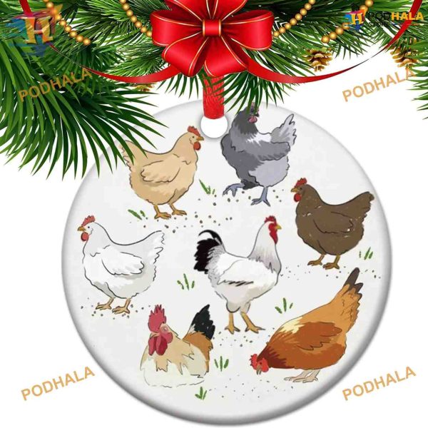 Chicken Mom Christmas Ornament, Funny Xmas Tree Decor, Chicken Lover Gift