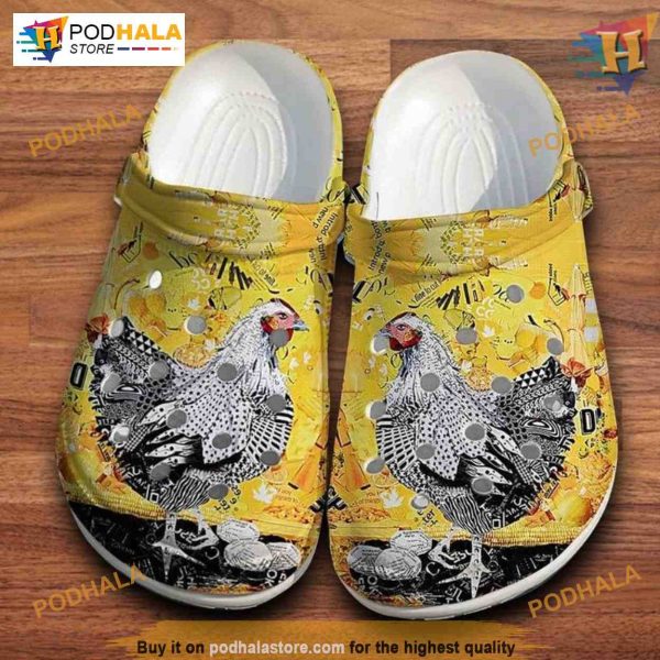 Chicken Paint Art Crocs, Cute Design, Ideal for Crushes, Beautiful Clog