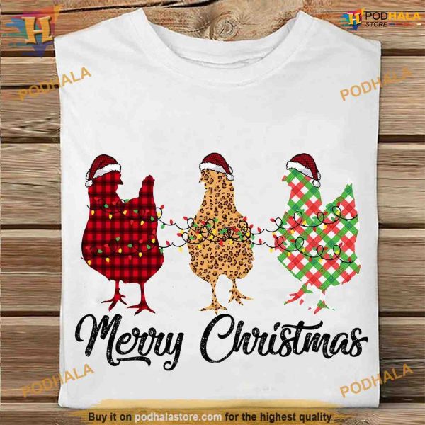 Chicken Ugly Xmas Day Shirt, Family Funny Christmas Shirt