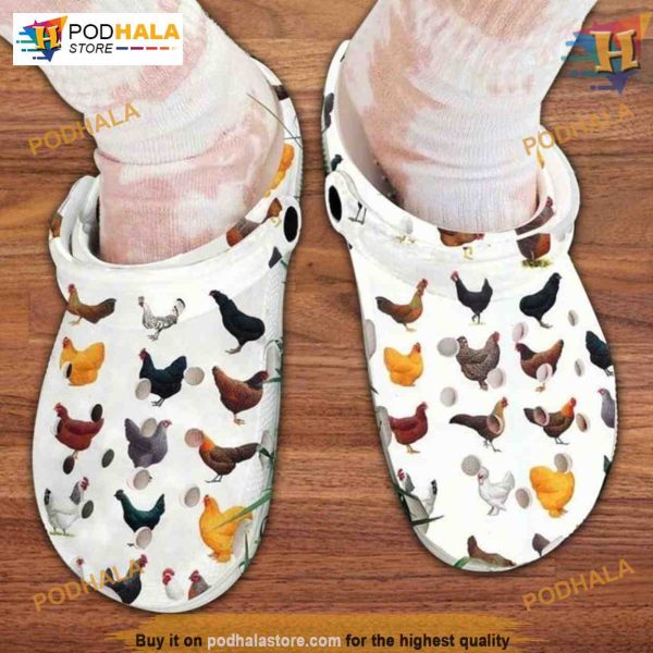 Chickens Slippers Crocs, Funny Family Footwear, Ideal for Chicken Fans