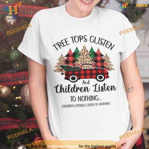 Children Listen to Nothing Leopard Plaid Xmas Shirt, Funny Gift Ideas