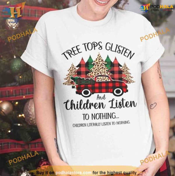 Children Listen to Nothing Leopard Plaid Xmas Shirt, Funny Gift Ideas