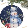 Christmas 2023 Navy Blue Snowman Ornament, Family Tree Decoration