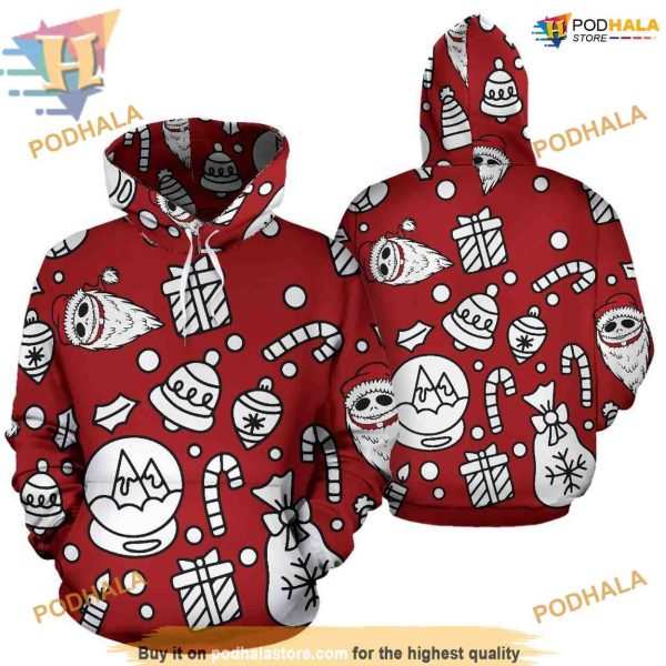 Christmas Anime Hoodie with 3D Jack Sally, Funny Christmas Gift Ideas
