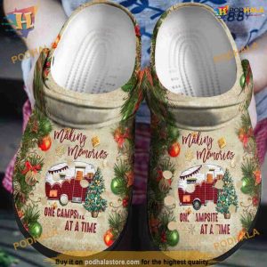 Christmas Camping Classic Crocs, Funny Christmas Crocs for Outdoorsy Types