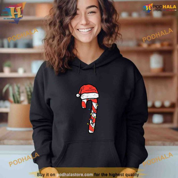 Christmas Candy Cane Santa Xmas Kids Toddler Youth Women Men Shirt Hoodie
