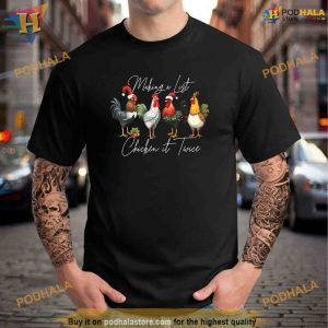 Christmas Chicken Lover Xmas Santa Hat Funny Farm Gift Shirt Hoodie 2