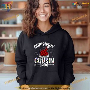 Christmas Cousin Crew Funny Red Plaid Matching Pajama Shirt Hoodie