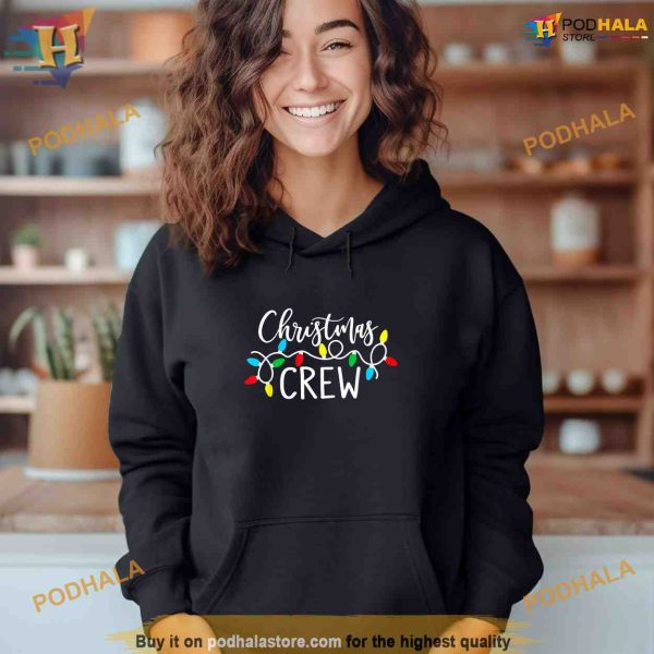 Christmas Crew Xmas Lights Pajama Happy Holiday Boy Girl Shirt Hoodie