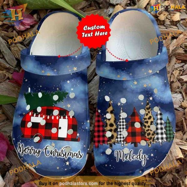 Christmas Crocs Personalized Camping Clogs, Funny Christmas Gifts