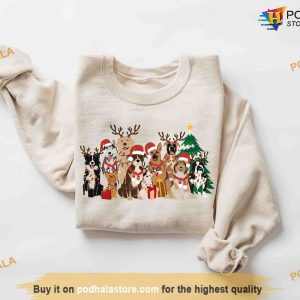 Christmas Dog Lover Sweatshirt, Cute Dog Mom Gift, Festive Shirt