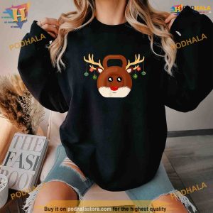 Christmas Gym Workout Reindeer Kettlebell Xmas For Gym Lover Shirt Hoodie 1