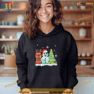 Christmas Library Tree Snoman Merry Bookmas Book Lover Xmas Shirt Hoodie