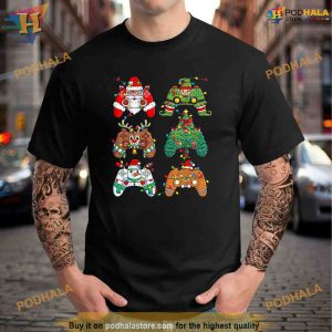 Christmas Santa Elf Lights Gaming Controllers Xmas Boys Kids Shirt Hoodie 3