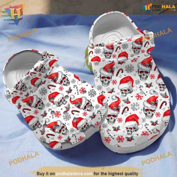 Christmas Skull Crocs Classic Clogs Shoes, Creative Christmas Gifts