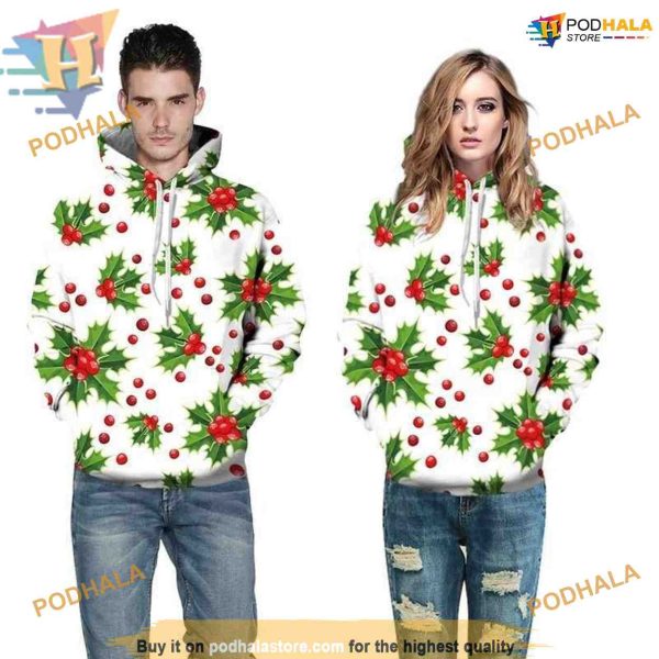 Christmas Tree 3D Hoodie Print, Creative Xmas Gift Choice