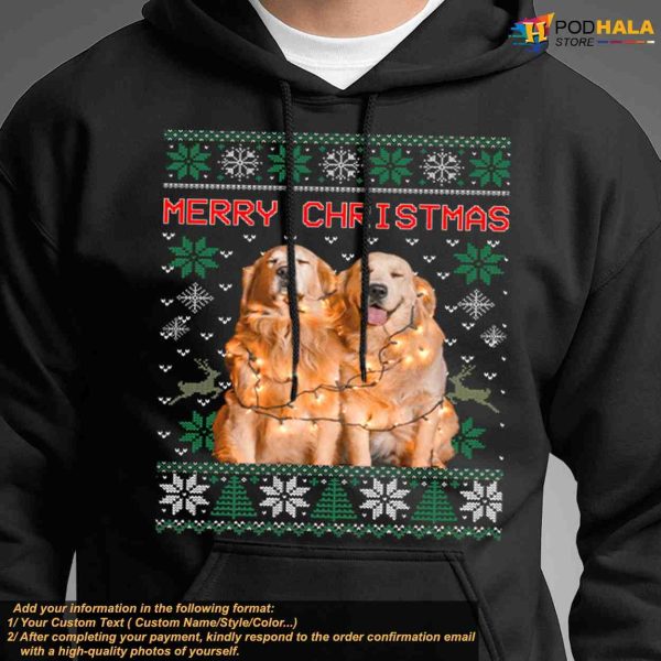 Christmas Ugly Dog Cat Sweatshirt, Custom Pet Face Xmas Hoodie