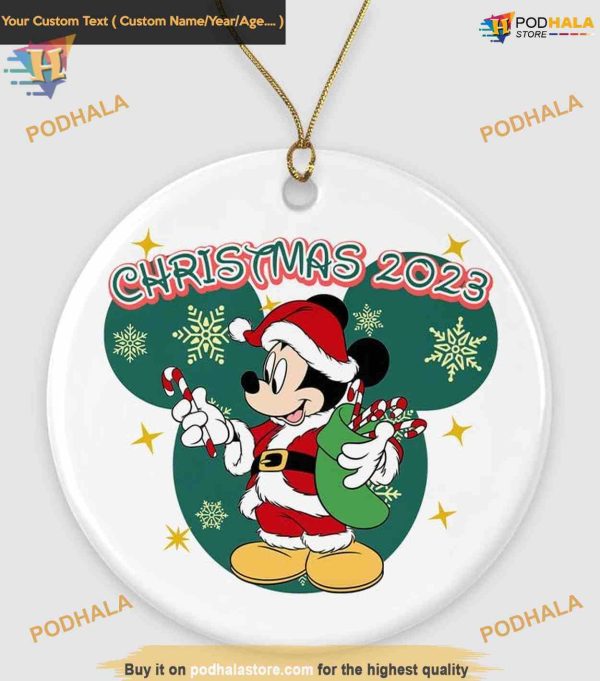 Christmas with Mickey Ornament, 2023 Disney Ornament for Holiday Spirit