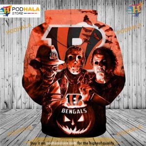Cincinnati Bengals Halloween Hoodie 3D Horror Night Pullover NFL Merchandise 2