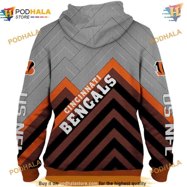 Cincinnati Bengals Hoodie 3D Long Sweatshirt, S-5XL Size, NFL Apparel