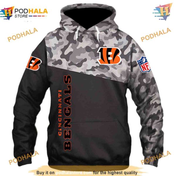 Cincinnati Bengals Military Hoodie, 3D New Season Sweatshirt, NFL Apparel