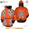 Cincinnati Bengals Skull Hoodie 3D, Halloween Graphic, NFL Cincinnati Merchandise