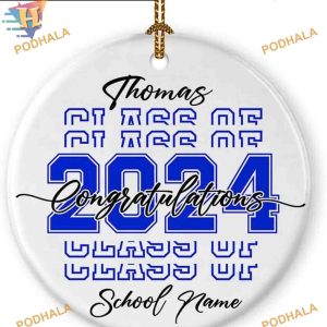Class of 2023 Personalized Christmas Ornament, Graduation Ceramic Keepsake