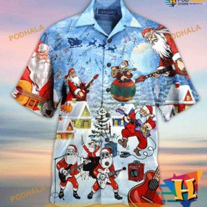 Classic Christmas Aloha Shirt Spirit Shirt, Santa Hawaiian Style