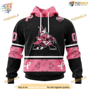 Classic Paisley Breast Cancer NHL Arizona Coyotes Hoodie 3D Arizona Coyotes Pink Design 1