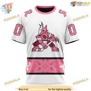 Classic Paisley NHL Breast Cancer Arizona Coyotes Hoodie 3D Arizona Coyotes Pink Apparel 3