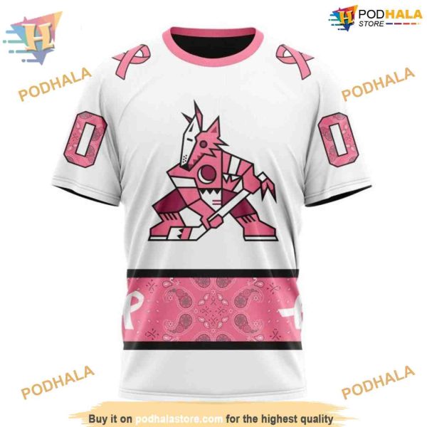 Classic Paisley NHL Breast Cancer Arizona Coyotes Hoodie 3D, Arizona Coyotes Pink Apparel