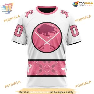 Classic Style Paisley NHL October Pink Breast Cancer Buffalo Sabres 3D Hoodie 3