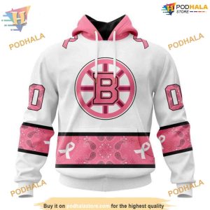 Classic Style Paisley Personalized NHL Boston Bruins Hoodie 3D Pink October Merch 1