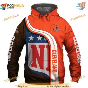 Cleveland Browns 3D Hoodie Pullover, NFL Browns Sweatshirt