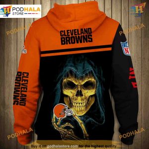 Cleveland Browns 3D Skull Hoodie Browns Fan Merchandise 2