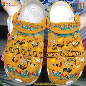 Clogsazy Chicken Lady Yellow Clogs Shoes, Trending Gifts for Poultry Fans