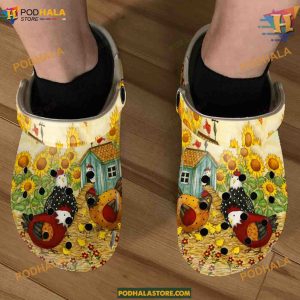Clucktastic Comfort Chicken Crocs Classic Clogs, Funny Footwear for Adults