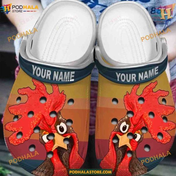 Cock-a-Doodle Doo Chic Beautiful Crocs, Funny Chicken Style for Adults