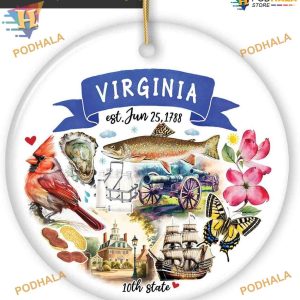 Collectible Virginia State Themed Christmas Ornament, Artistic USA Keepsake