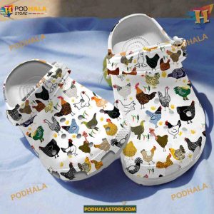 Collection Chicken Crocs Classic Clogs, Funny Footwear for Chicken Fans