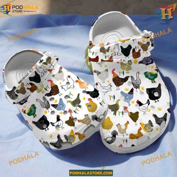 Collection Chicken Crocs Classic Clogs, Funny Footwear for Chicken Fans
