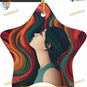 Colorful Hair Print 2023 Ornament, Family Tree Decoration